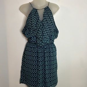 Geometric Patterned Blue Dress